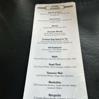 Side Porch Steak House - Drink Menu... - Steakhouses Near Me - Bartlett, Tennessee Side Porch Steak House - Drink Menu... - Steakhouses Near Me - Bartlett, Tennessee