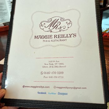 Maggie Reillys Restaurant - Menu - Pubs Near Me - New York, New York Maggie Reillys Restaurant - Menu - Pubs Near Me - New York, New York