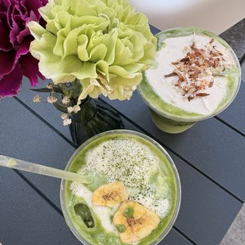 Cafe Alessie - Banana pudding matcha & coconut matcha - Cafes Near Me - San Diego, California