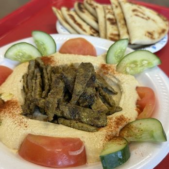 Gyros Plus - Hummus and steak with extra pita - Greek Near Me - Scottsdale, Arizona Gyros Plus - Hummus and steak with extra pita - Greek Near Me - Scottsdale, Arizona
