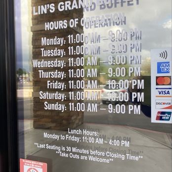 Lin's Grand Buffet - Operating hours. Nov, 2025. - Buffets Near Me - Phoenix, Arizona