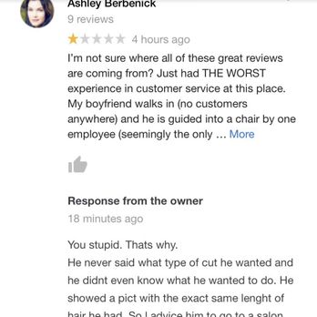 Personal Touch Barbershop - The owner of this business actually wrote back "you stupid." And completely lied about everything that happened today. - Barbers Near Me - Lindenhurst, New York Personal Touch Barbershop - The owner of this business actually wrote back "you stupid." And completely lied about everything that happened today. - Barbers Near Me - Lindenhurst, New York