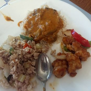 Thai Spoons - chicken basil, spicy eggplant with pork, and Gai Pad Ped - Thai Near Me - Sunnyvale, California