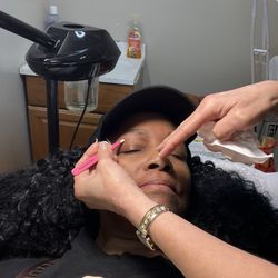 Angel Nails & Spa - Tau giving me my eyebrow waxing