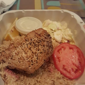 Coconuts Fish Cafe - Rare ahi tuna cooked with butter salt n pepper brown rice n coleslaw - Seafood Near Me - Kihei, Hawaii Coconuts Fish Cafe - Rare ahi tuna cooked with butter salt n pepper brown rice n coleslaw - Seafood Near Me - Kihei, Hawaii
