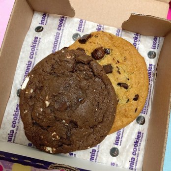 Insomnia Cookies - Jumbo Deluxe Cookies: S'mores & Triple Chocolate Chunk - Desserts Near Me - Brooklyn, New York