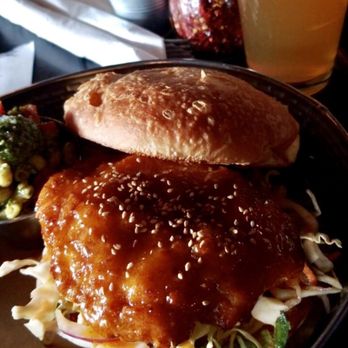 Hops & Pie - Mandarin chili fried chicken sandwich with spicy slaw. Sooooo good. - Pizza Near Me - Denver, Colorado Hops & Pie - Mandarin chili fried chicken sandwich with spicy slaw. Sooooo good. - Pizza Near Me - Denver, Colorado