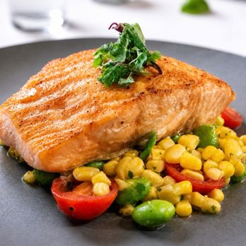 Anthony's Chophouse - Salmon with Succotash - Steakhouses Near Me - Carmel, Indiana Anthony's Chophouse - Salmon with Succotash - Steakhouses Near Me - Carmel, Indiana