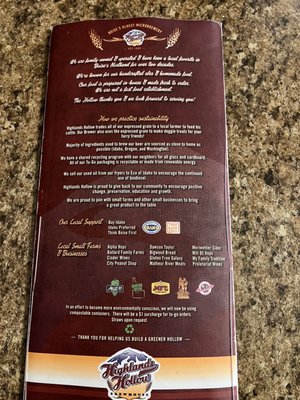 Menu photo 1 Highlands Hollow Brewhouse Boise, ID Menu photo 1 Highlands Hollow Brewhouse Boise, ID