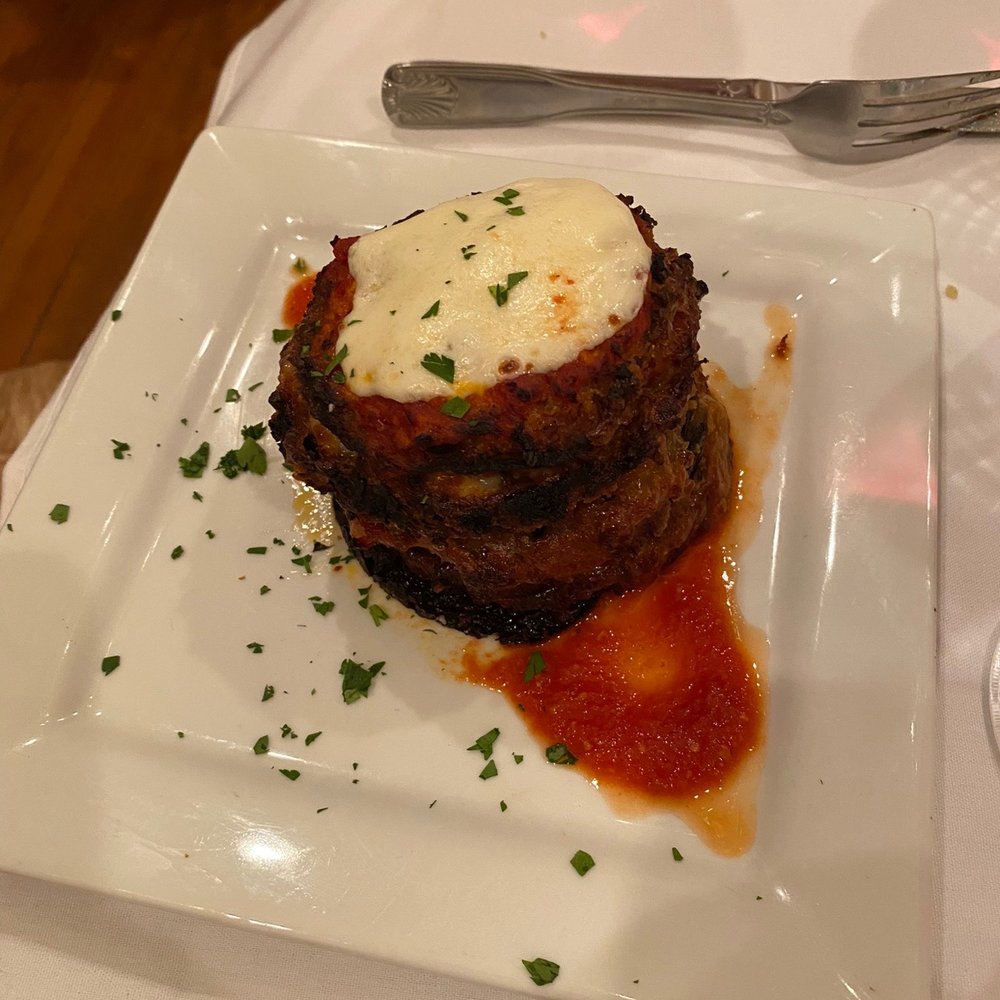 Brossa's Cibo e Vino - Eggplant Parmigiana - Italian Near Me - Brenham, Texas Brossa's Cibo e Vino - Eggplant Parmigiana - Italian Near Me - Brenham, Texas