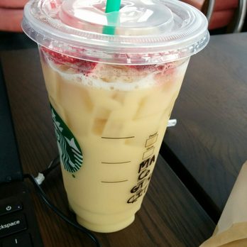 Starbucks - Milk tea: green tea, coconut milk, mango syrup, strawberries - Coffee & Tea Near Me - Milpitas, California Starbucks - Milk tea: green tea, coconut milk, mango syrup, strawberries - Coffee & Tea Near Me - Milpitas, California