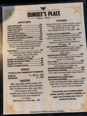 Menu photo 1 Dundee's Place Omaha, NE Menu photo 1 Dundee's Place Omaha, NE