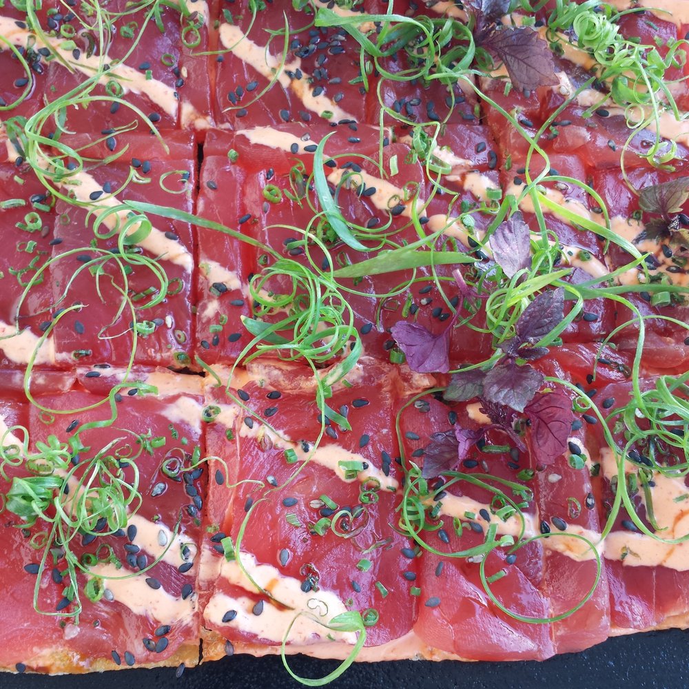 SKY Waikiki - Spicy Tuna Sashimi Pizza - Seafood Near Me - Honolulu, Hawaii