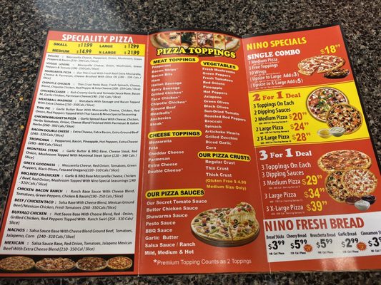 Menu photo 1 Nino Pizza Smithville, ON Menu photo 1 Nino Pizza Smithville, ON