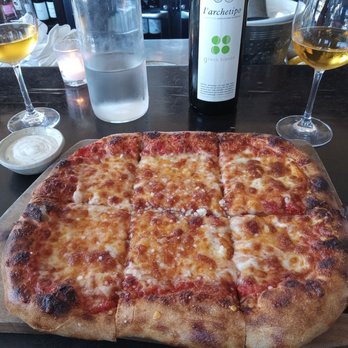 Blair's Restaurant - Cheese pizza and lovely bottle of wine - Italian Near Me - Los Angeles, California