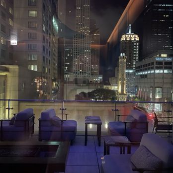 Z Bar - Rooftop views of terrace from inside - Lounges Near Me - Chicago, Illinois Z Bar - Rooftop views of terrace from inside - Lounges Near Me - Chicago, Illinois