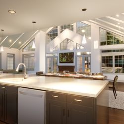 Reuben Gross Associates Architects - Kitchen Great Room at proposed Mahwah house