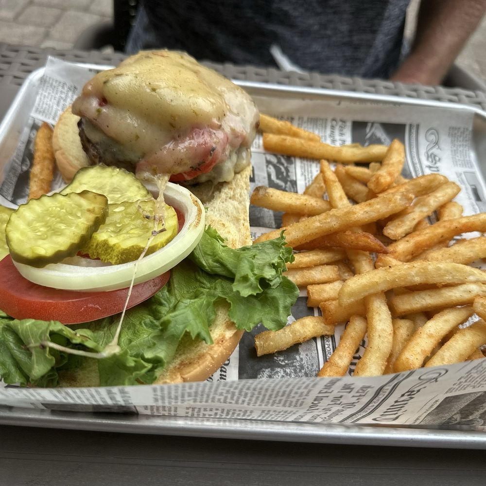 Turtle Shack - Sweet Hot Burger with fries - Seafood Near Me - Palm Coast, Florida