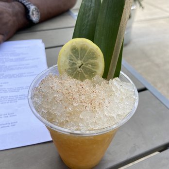 Strange Bird - Port light drink on the patio - Tiki Bars Near Me - Indianapolis, Indiana