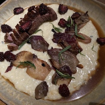 Intero Restaurant - risotto, roasted duck breast, blackberry, radicchio, cambozola (recommend) - Italian Near Me - Austin, Texas
