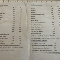 E & S Foods Incorporated - Sub menu