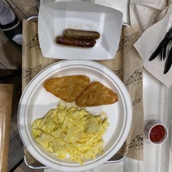 The Deli - Scrambled eggs, hash browns and sausage