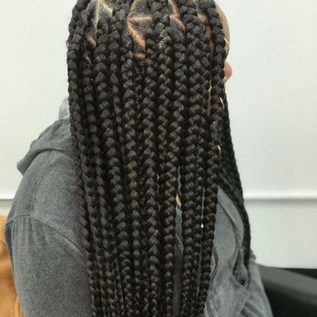 Jamilla  Braiding Co - Large triangle box braids - Hair Extensions Near Me