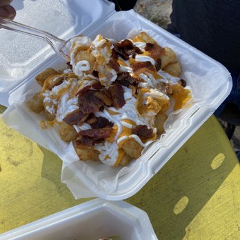 Espresso Self - Loaded gator tots!! Topped with cheese, sour cream and perfectly cooked bacon! - Coffee & Tea Near Me - Malabar, Florida