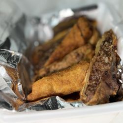 Caribbean Jerk Palace - Trio jerk rolls... salmon, oxtail & shrimp.