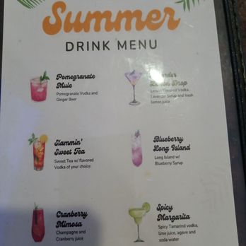 Wubba's BBQ Shack - Summer drink menu. The cranberry mimosa is quite refreshing. - Barbeque Near Me - Klamath Falls, Oregon