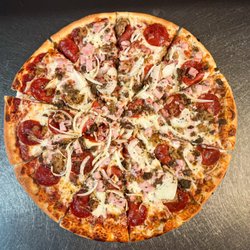 Beachside Pizza NSB - Shark Attack Pizza with onions