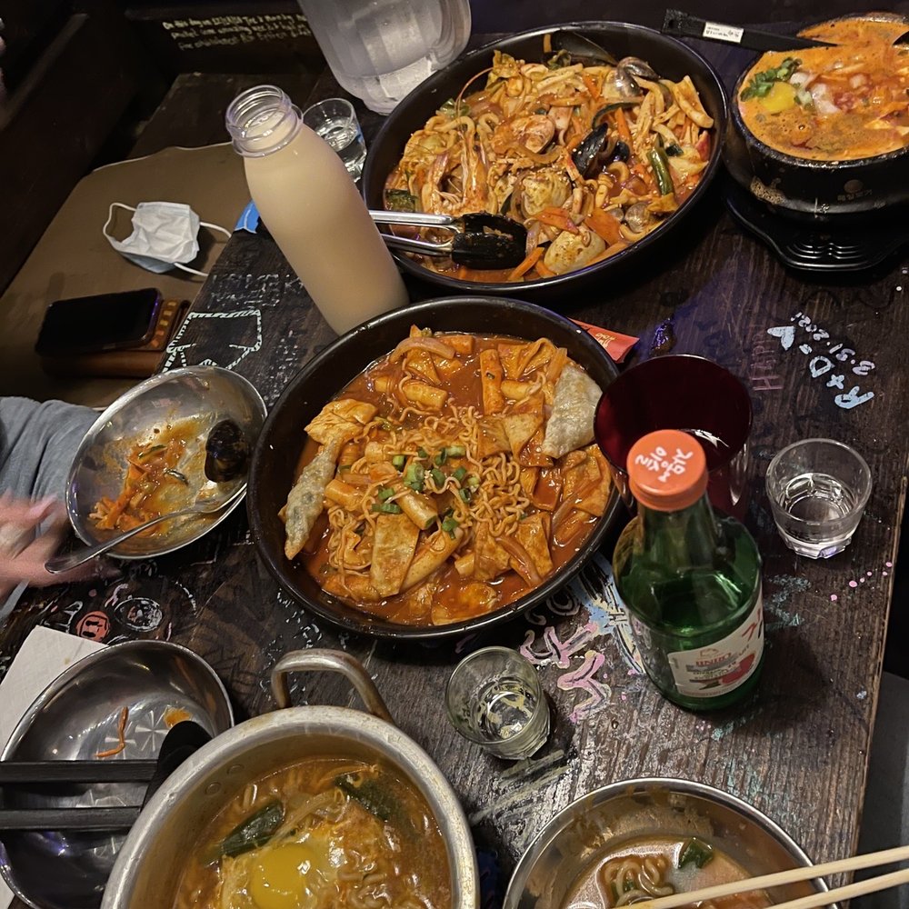 Dansungsa - Ramen, Tuckpocky + dumplings, Spicy Seafood Noodles, Soft Tofu Soup! (bottom to top) - Bars Near Me - Dallas, Texas Dansungsa - Ramen, Tuckpocky + dumplings, Spicy Seafood Noodles, Soft Tofu Soup! (bottom to top) - Bars Near Me - Dallas, Texas