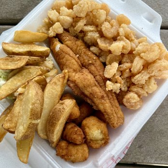 NC Seafood Restaurant - Calabash Platter. Flounder and Shrimp - Seafood Near Me - Raleigh, North Carolina