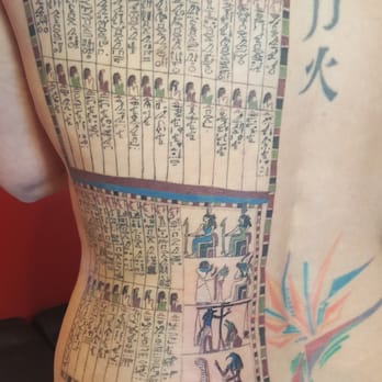 Banshee Arts - Closer shot of the Weighing of the Heart panels. - Tattoo Near Me - Berkeley, California