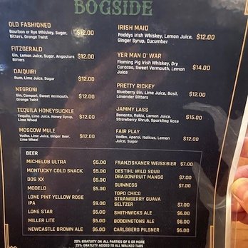 Francis Bogside - Menu - Gastropubs Near Me - San Antonio, Texas