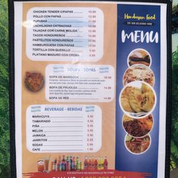 Juanita Comida Hondureña - Menu