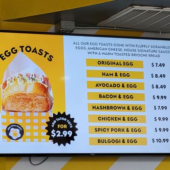 Egg Happiness - Egg toast menu - Korean Near Me - Dublin, California