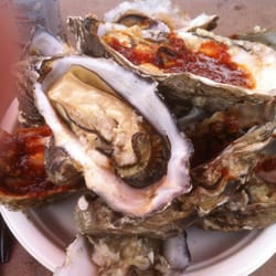 Noyo Fishing Center - Bbq'd oysters!