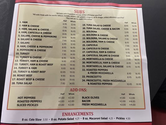 Menu photo 2 George’s Union Subs Union, NJ