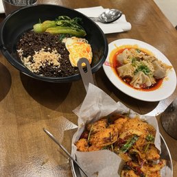 Dan Dan Noodles, Spicy Crispy Fish Fillet, Spicy Pork Wontons Dan Dan Noodles, Spicy Crispy Fish Fillet, Spicy Pork Wontons