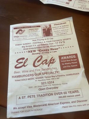 Menu photo 7 El Cap Restaurant St. Petersburg, FL
