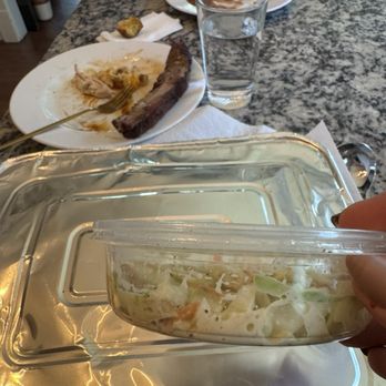 Rodney Scotts BBQ - An order of coleslaw comes in a small 8oz container that they won't fill full. Basically 1/2 an order of coleslaw, every time. - Barbeque Near Me - Homewood, Alabama