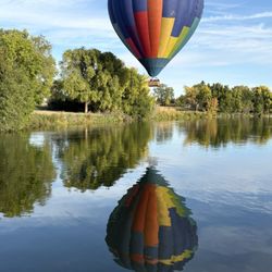 Seattle Ballooning - Walla Walla - Our reflection in the river.