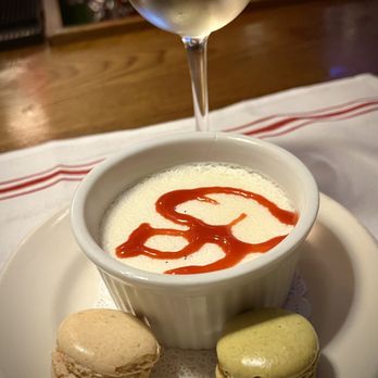 The Patio - a bowl of soup and macarons - New American Near Me - Westhampton Beach, New York The Patio - a bowl of soup and macarons - New American Near Me - Westhampton Beach, New York