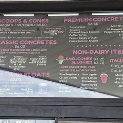 JD's Frozen Custard - Menu