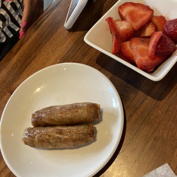 Barking Mad Cafe - Side of Sausage and side strawberries - Coffee & Tea Near Me - Gaithersburg, Maryland
