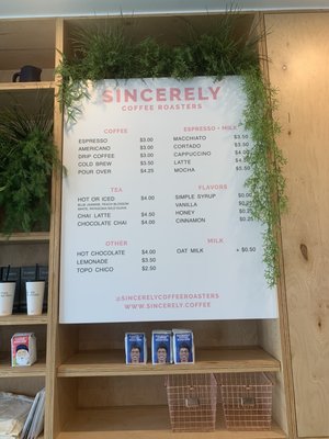 Menu photo 4 Sincerely Coffee Roasters Oklahoma City, OK