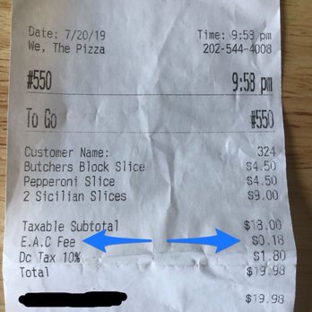 We, The Pizza - Receipt - Pizza Near Me - Washington, DC, District of Columbia We, The Pizza - Receipt - Pizza Near Me - Washington, DC, District of Columbia