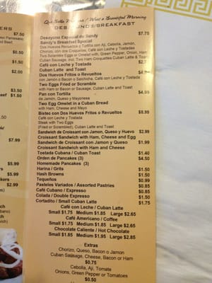 Menu photo 4 Sandy's Cuban Cafe Naples, FL