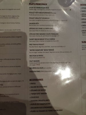 Menu photo 2 Table 51 Laval, QC